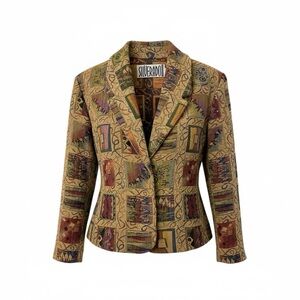 Silverado Vintage Tapestry Multicolor Patterned Blazer Size Small Southwestern